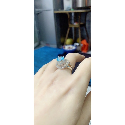 Nhẫn nhiều kiểu trắng xanh dương bạc chuẩn NGỌC MẬU