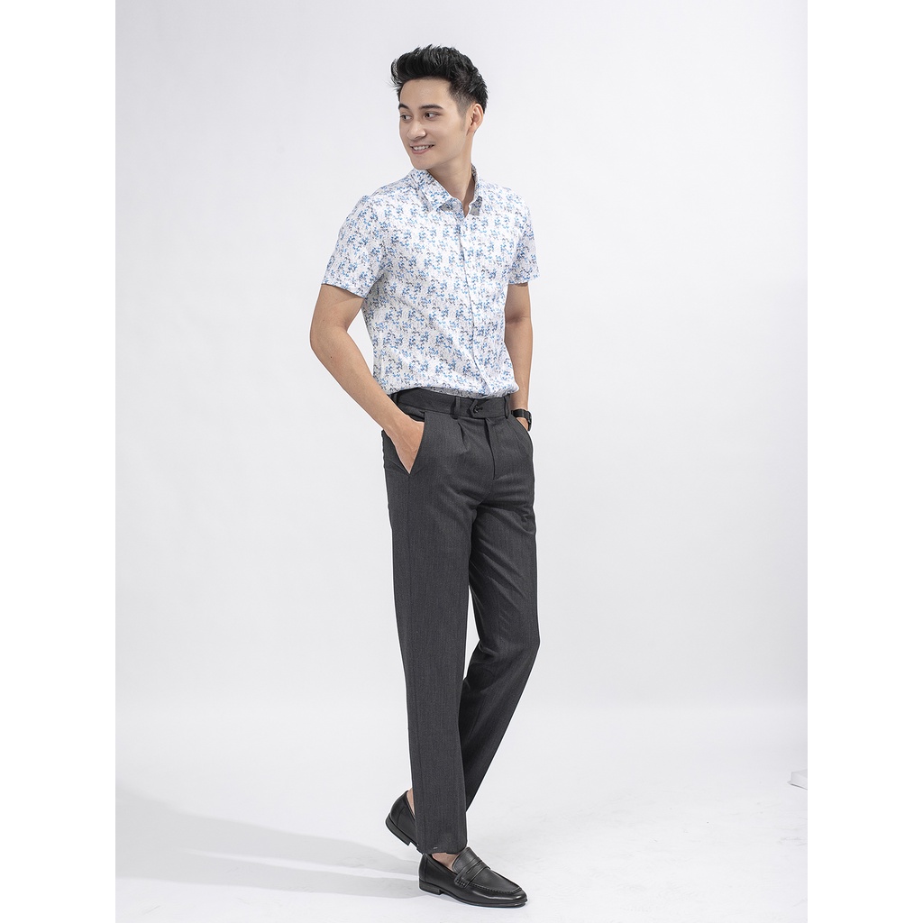 Áo sơ mi ngắn tay ARISTINO họa tiết in cành lá xanh thanh lịch, mạo trẻ trung - ASS075S9