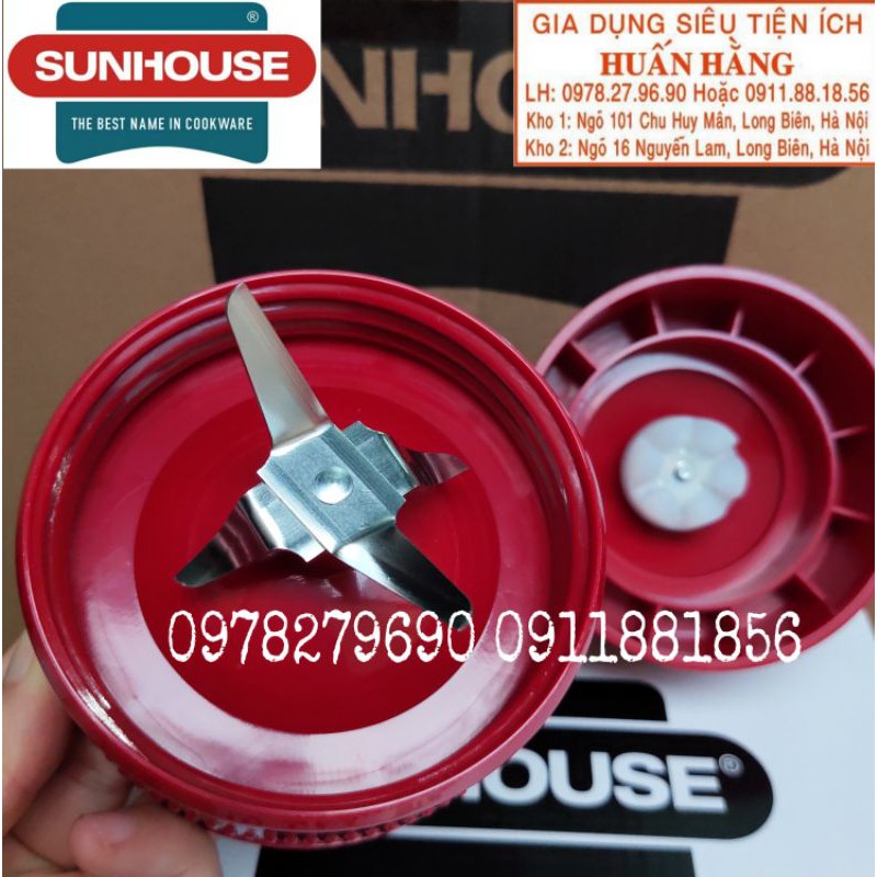 (LINH KIỆN CHÍNH HÃNG) BỘ CỐI XAY KHÔ MÁY XAY SUNHOUSE SHD5115 - Dao xay khô, Gioăng, Cối xay khô