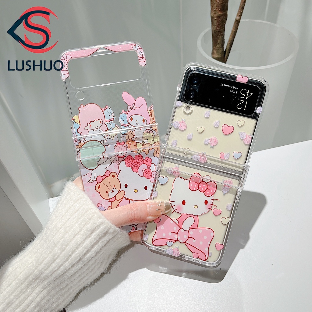 Ốp Điện Thoại Chống Sốc 3 Trong 1 Hình Hello Kitty Cho Samsung Galaxy Z Flip 3 5G Z Flip 3
