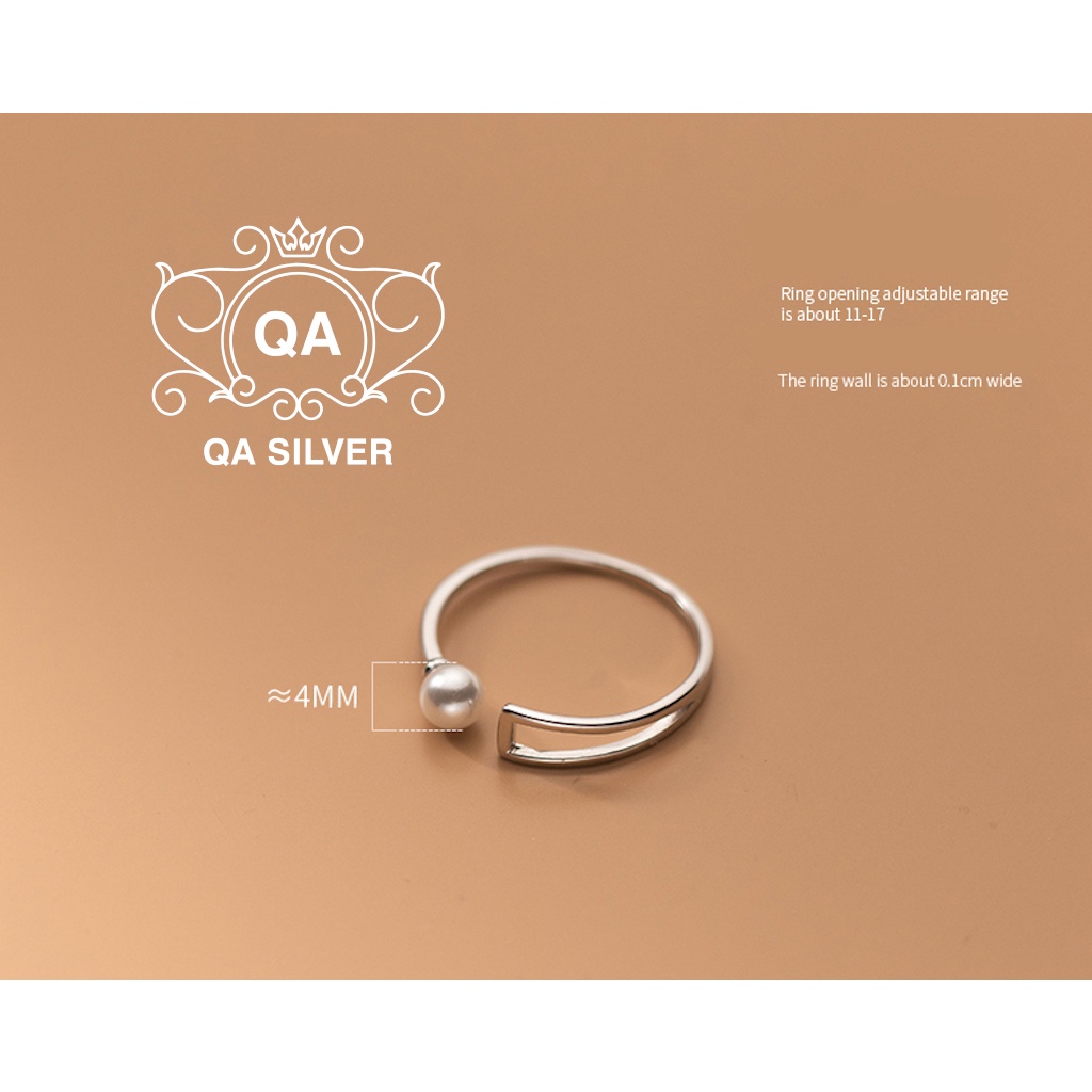 Nhẫn bạc đính ngọc trai giả chuỗi hạt S925 PEARL Silver Ring QA SILVER RI220404