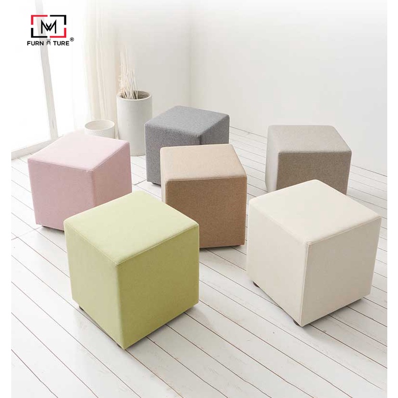 Ghế đôn đệm vuông nhiều màu thương hiệu MW FURNITURE