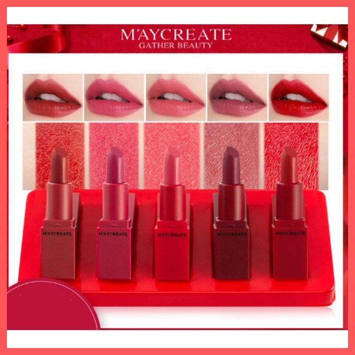 Bộ 5 son môi dưỡng ẩm Maycreate BT47