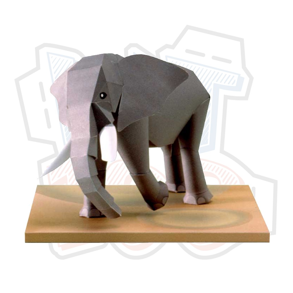 Mô hình giấy động vật voi African Elephant