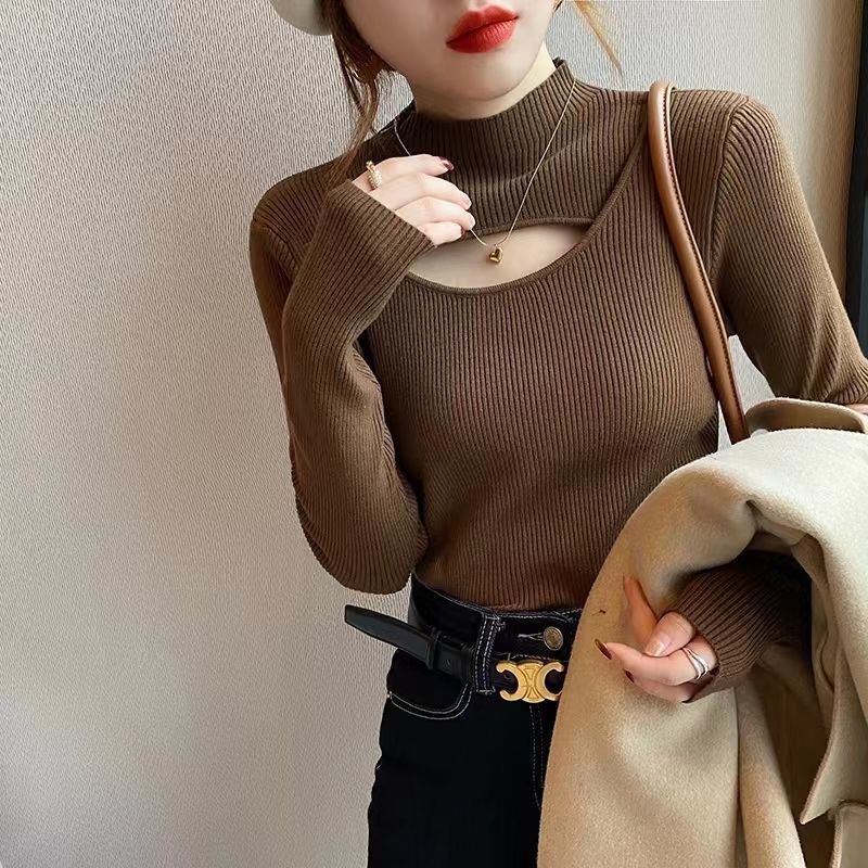 Áo sweater Dệt Kim Dáng Ôm Phong Cách Thời Trang Hàn Quốc Dành Cho Nữ