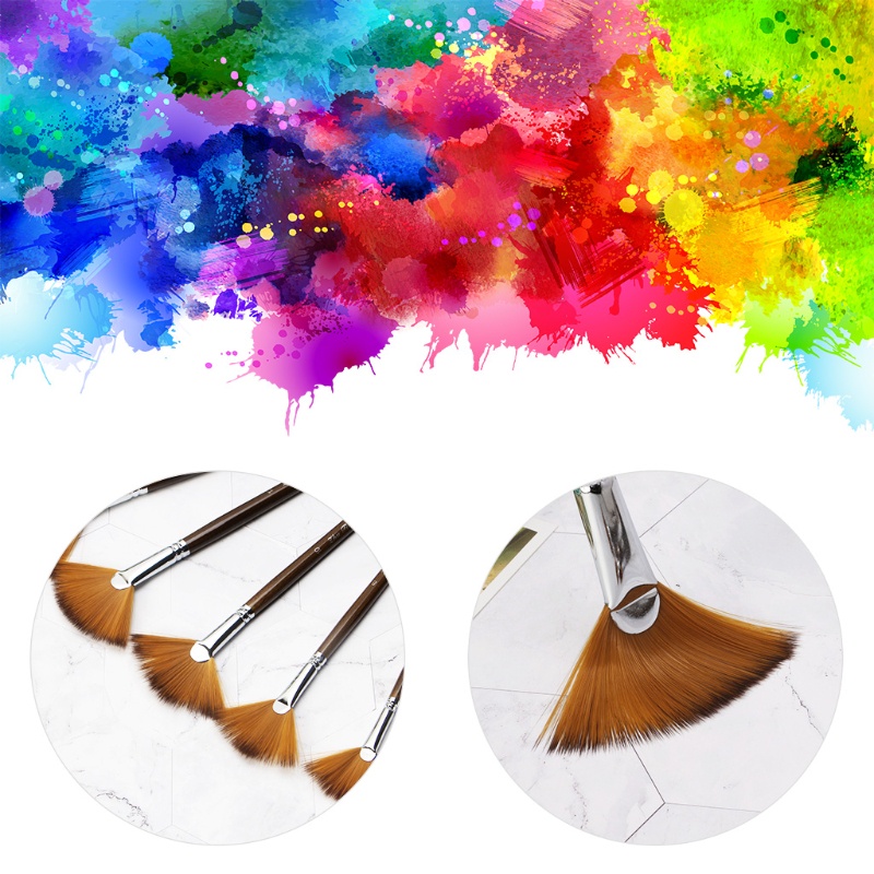 Set 9 Cọ Vẽ Hình Quạt Chuyên Nghiệp