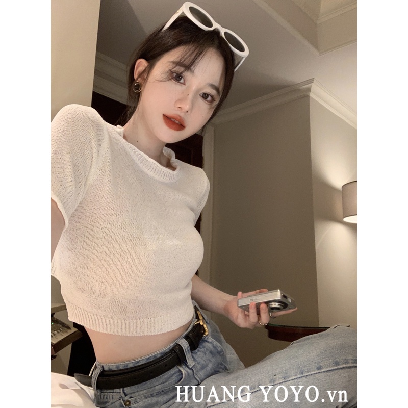 Áo Thun Ngắn Tay Hở Lưng Thời Trang Dành Cho Nữ