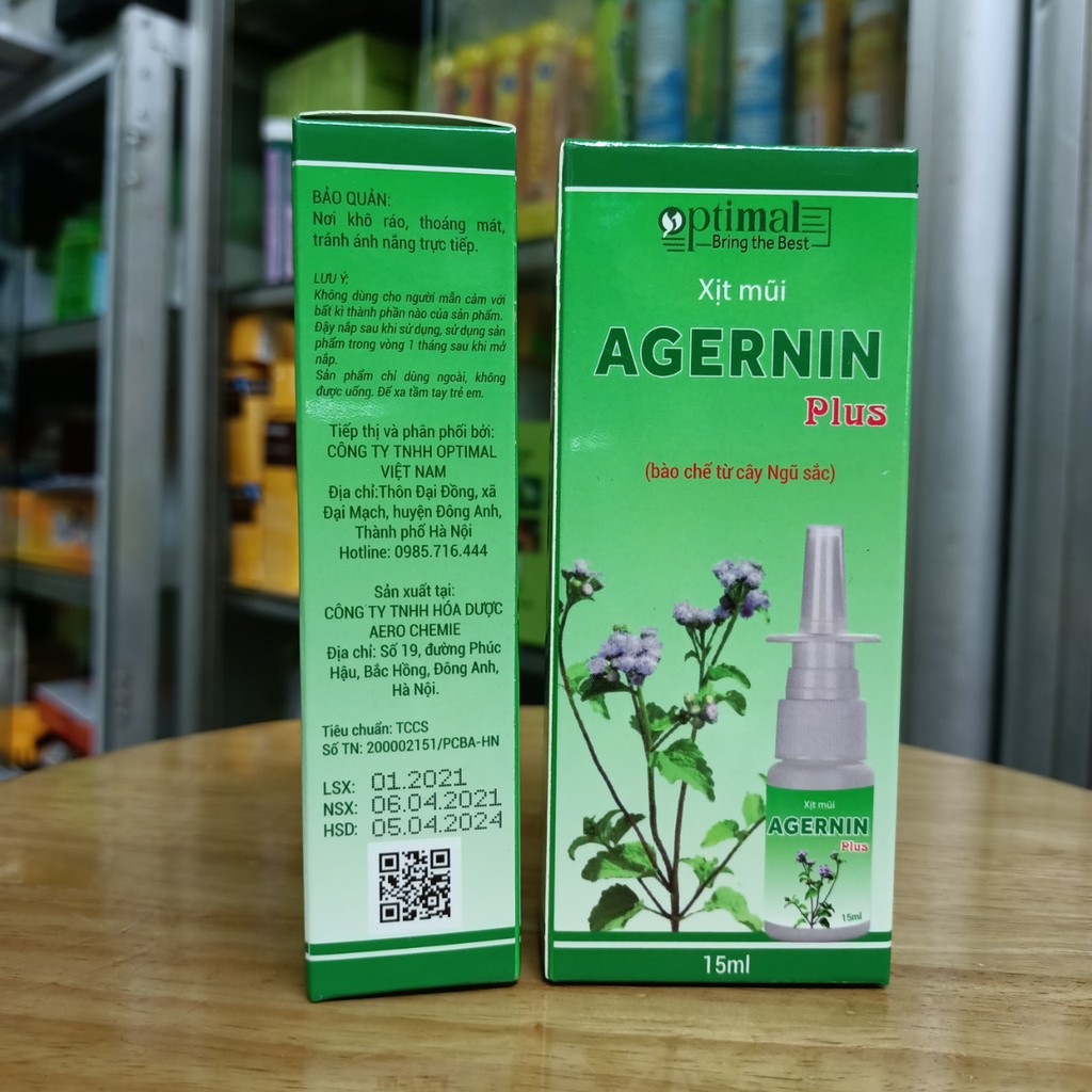 Dung dịch xịt mũi AGERNIN plus hoa ngũ sắc lọ 15ml