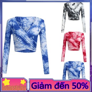 Áo Croptop Nữ Tay Dài Cổ Chữ V Khoét Sâu