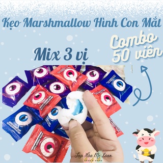 Kẹo dẻo xốp bông gòn con mắt marshmallows nhân mứt trái cây hỗn hợp