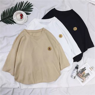 Áo thun tay lỡ free size from đại Hướng dương.