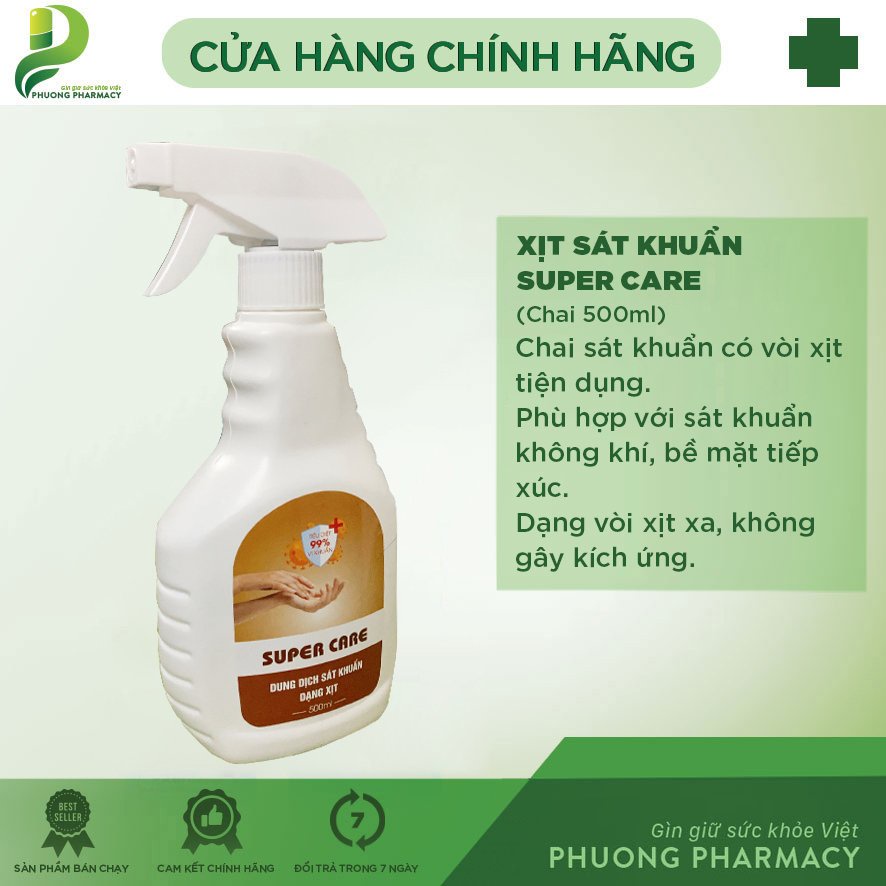 Dung dịch sát khuẩn dạng xịt Super Care (Minh Phú)