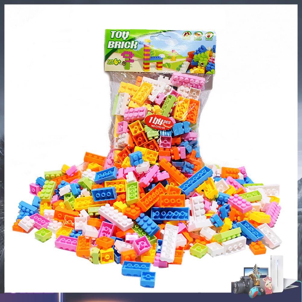 Túi 144 khối lắp ráp nhựa đồ chơi xếp hình dành cho trẻ em