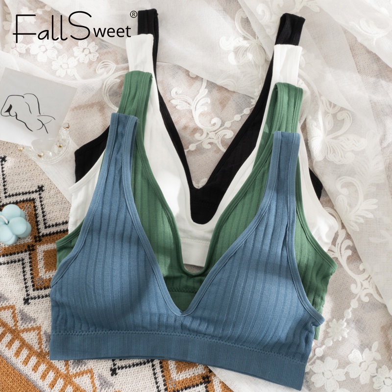 Áo ngực thể thao FallSweet không đường may cổ chữ v lưng đẹp gợi cảm cho nữ