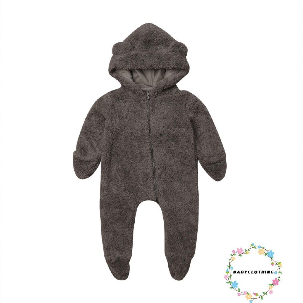 Jumpsuit bodysuit romper có nón hoodie cho các bé nhỏ sơ sinh