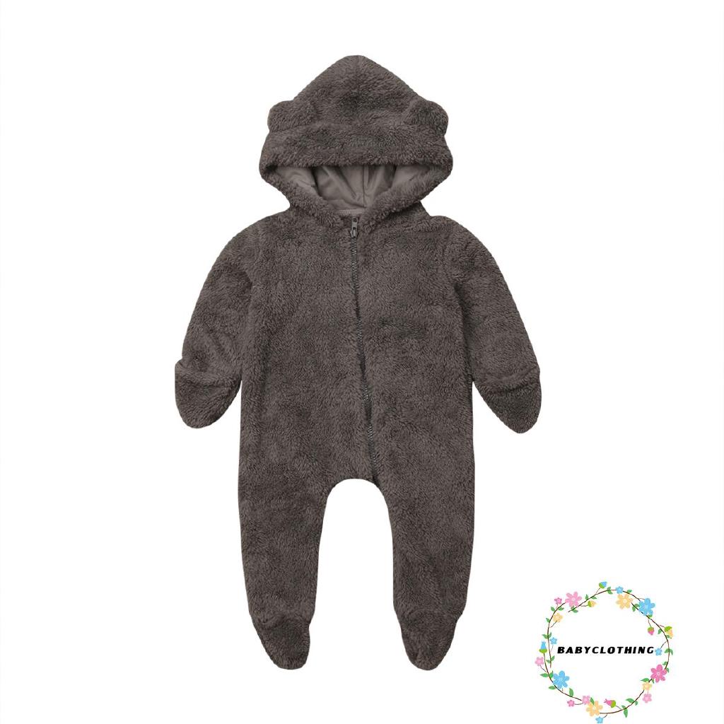 Jumpsuit bodysuit romper có nón hoodie cho các bé nhỏ sơ sinh