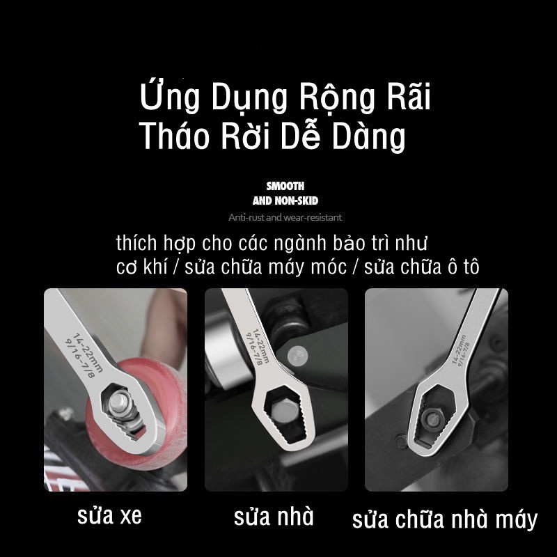 Cờ Lê Vặn Mở Đa Năng - Dụng Cụ Sửa Chữa Thay Thế Tất Cả Các Bộ Cờ Lê, Mỏ Lết Nhiều Size