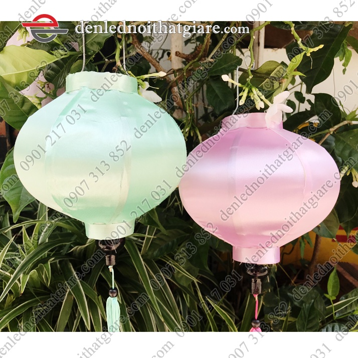 ĐÈN LỒNG HỘI AN VẢI PHI BÓNG- kiểu TRÒN - size 20cm - HAPB20TR