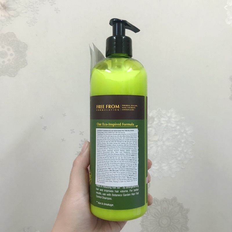 Dầu Xả Botaneco Garden Trio Oil Conditioner Hair Fall Control Ngăn Rụng Tóc 500ml