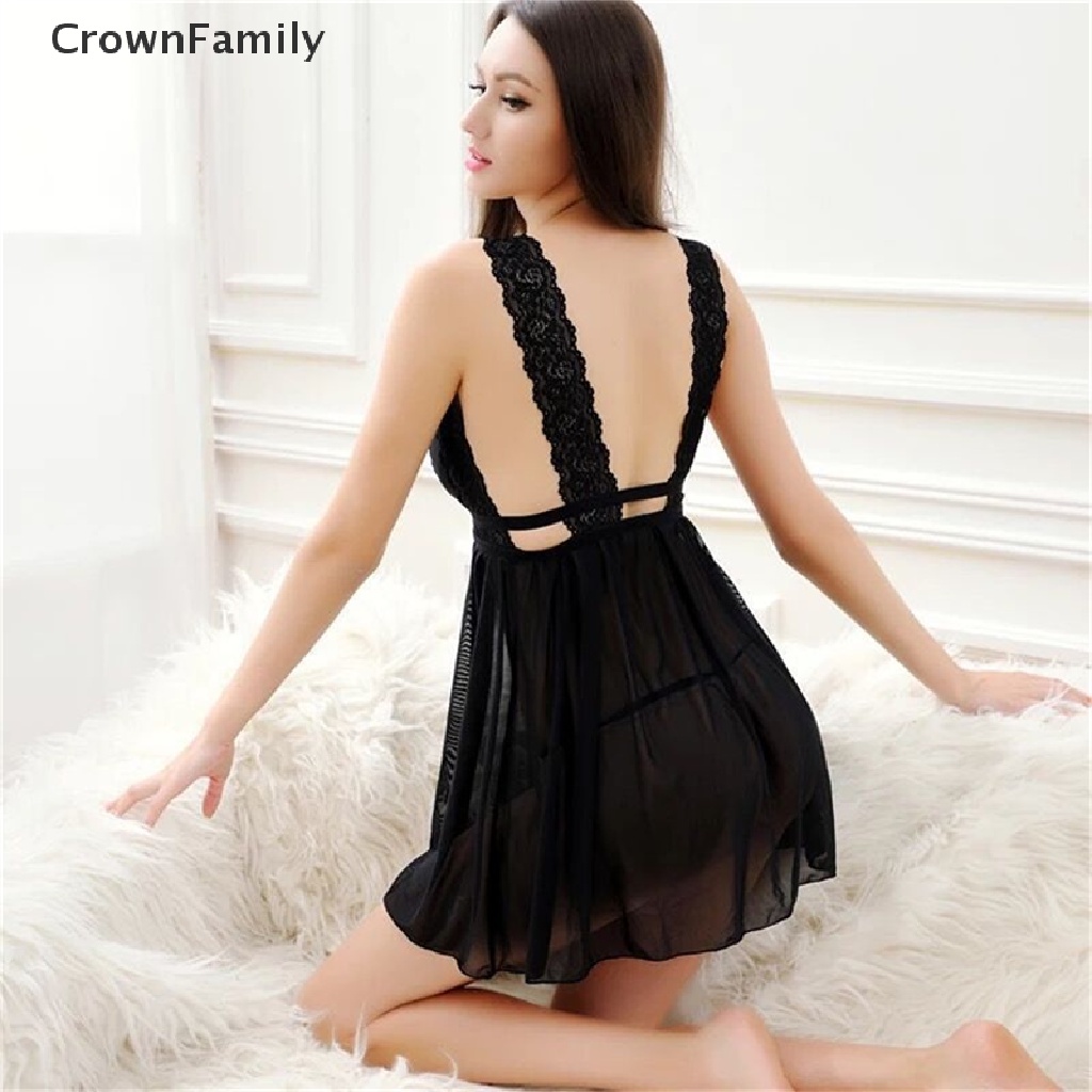 Đầm Ngủ Lụa satin Cổ Chữ V Khoét Sâu Phối Ren Gợi Cảm