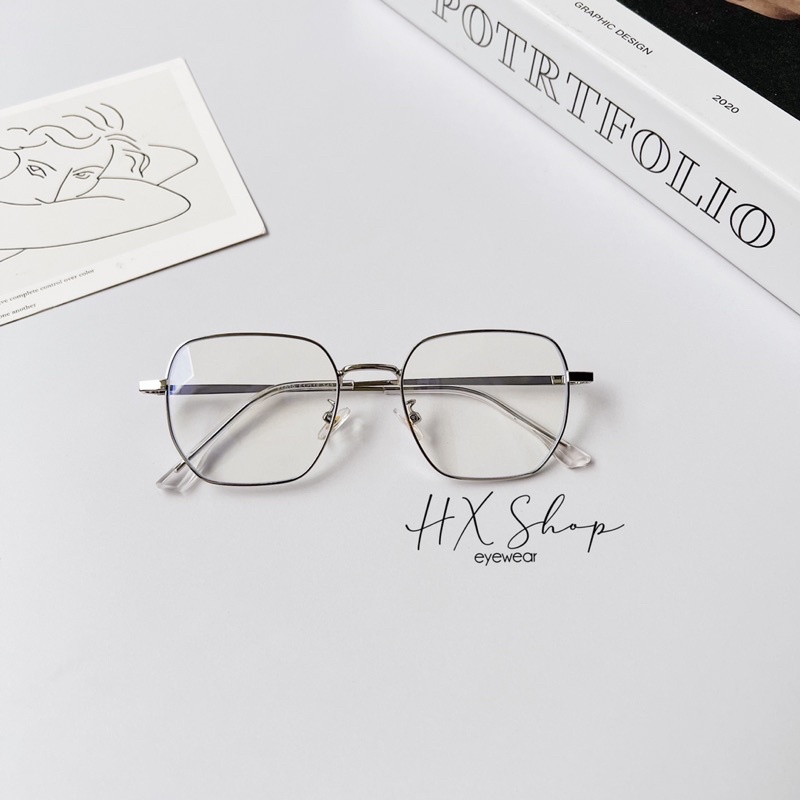 Gọng kính kim loại Form vuông trendy