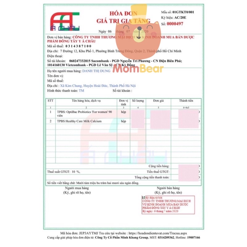 Men Vi Sinh Optibac Tím Probiotics For Women, UK 30 viên