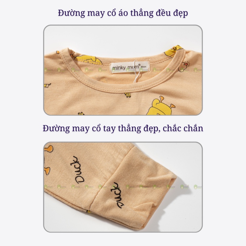 [SZ ĐẠI] Bộ Dài Tay Cho Bé Trai, Bé Gái Vải Thun Lạnh Minky Mom Hoạ Tiết Báo Hồng, Đồ Bộ Mặc Nhà Cho Bé MKMTD2233