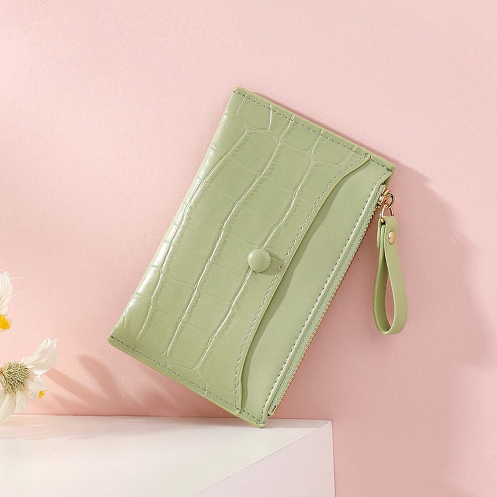 Ví da PU đựng thẻ tín dụng / ID có khóa kéo nhiều màu hợp thời trang cho nữ