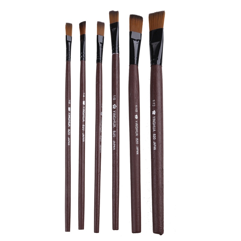 Bộ 6 Cọ Vẽ Tranh Màu Nâu Mới