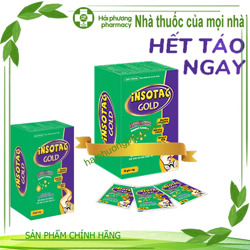 Insotac Gold Hỗ Trợ Giảm Tình Trạng Táo Bón hộp 2- gói