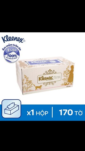 [Mã 267FMCGSALE giảm 8% đơn 500K] Khăn giấy lụa hộp Kleenex Vintage 2 lớp