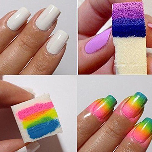 Bộ 3 Cây Dũa Móng Tay Dạng Khối Xốp Màu Gradient