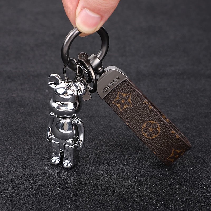 Móc Khoá Bearbrick Dây Da Cao Cấp, Móc Khóa Xe Phụ Kiện Túi Xách