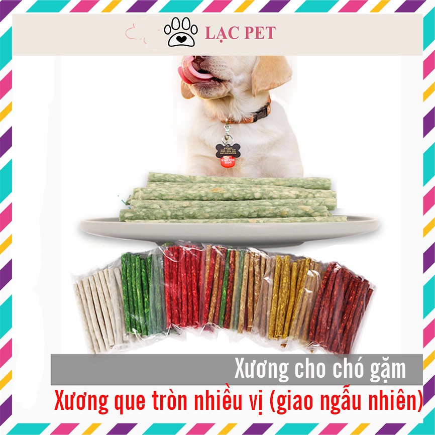 (Túi 10 cái) Đồ ăn thưởng cho chó dạng xương que tròn thức ăn cho chó thiếu canxi ngứa răng hôi miệng