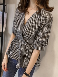 ÁO SỌC CỔ V TAY LỠ