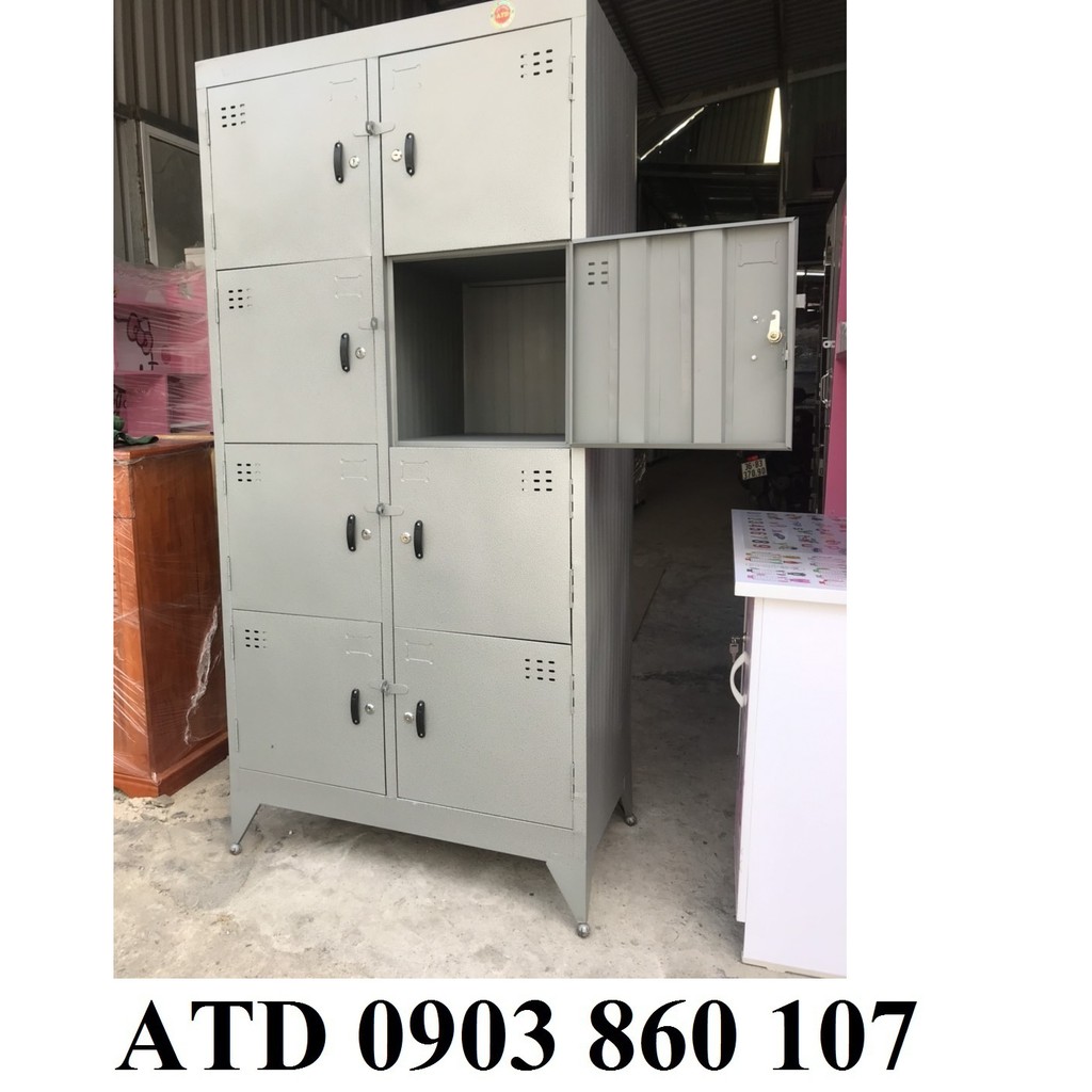 Tủ hồ sơ văn phòng đựng đồ cá nhân có khóa riêng- tủ locker 8 cửa 10 cửa sắt dày mẫu mới hcm bình dương