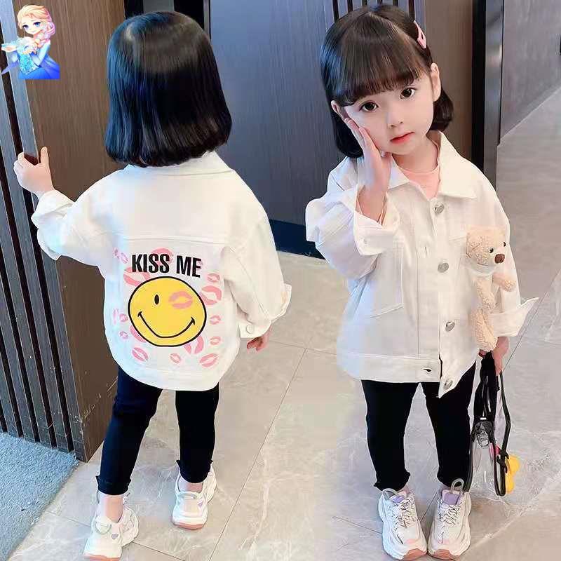 Áo Khoác Denim Thời Trang Xuân Thu Dành Cho Bé Gái Phong Cách Mới 2022