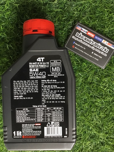 Nhớt Motul Scooter Power LE 5W40 dành cho xe ga 1L