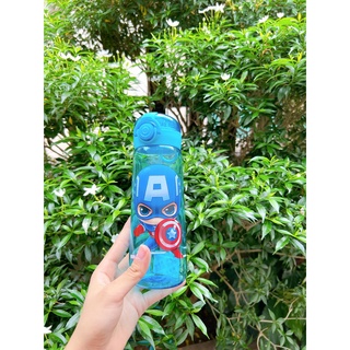 BÌNH NƯỚC MARVEL SIÊU NHÂN 500ML CHO BÉ CÓ ỐNG HÚT ( 500ML, CHẤT LIỆU CAO CẤP CHÍNH HÃNG DISNEY)