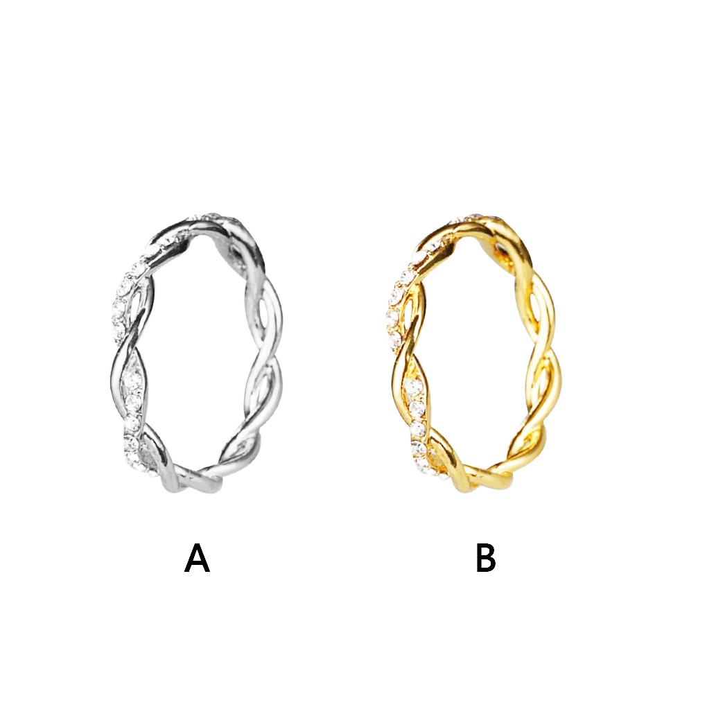 Nhẫn đeo ngón tay đính đá nhân tạo 10 cỡ sang trọng hợp thời trang