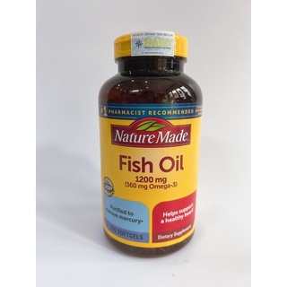 Dầu cá fish oil nature made 1200mg 200v chính hãng mỹ