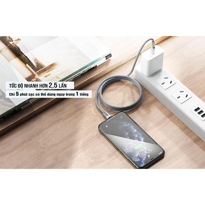 Cáp sạc nhanh IPremax rc 009 pd 20W với chân type c ra