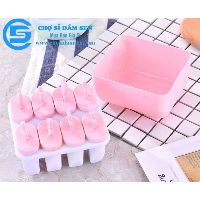 Khay làm kem cây 6, 8 ngăn, khuôn tự làm kem tiện dụng cho gia đình bạn G332-Hopkem