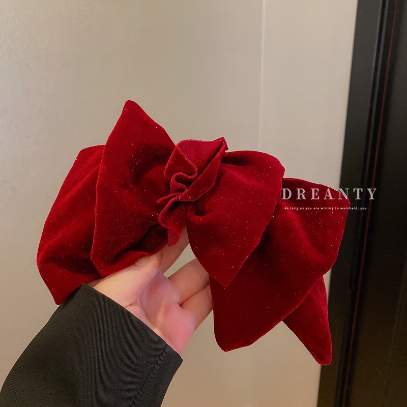 Kẹp Tóc Nơ Bằng Nhung Cao Cấp Phong Cách Vintage Hàn Quốc Mới