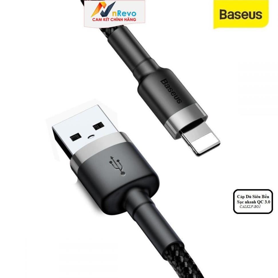 ⚡Baseus⚡ Cáp sạc nhanh Iphone Baseus Cafule Lightning dây bện dù chắc chắn hỗ trợ truyền dữ liệu dài 1M/2M/3M