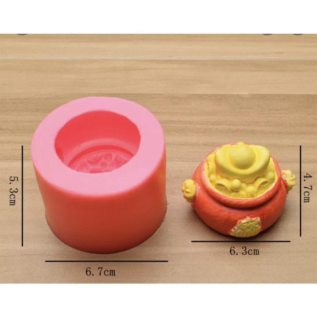 KHUÔN SILICON HŨ VÀNG NHỎ  LÀM BÁNH RAU CÂU 4D