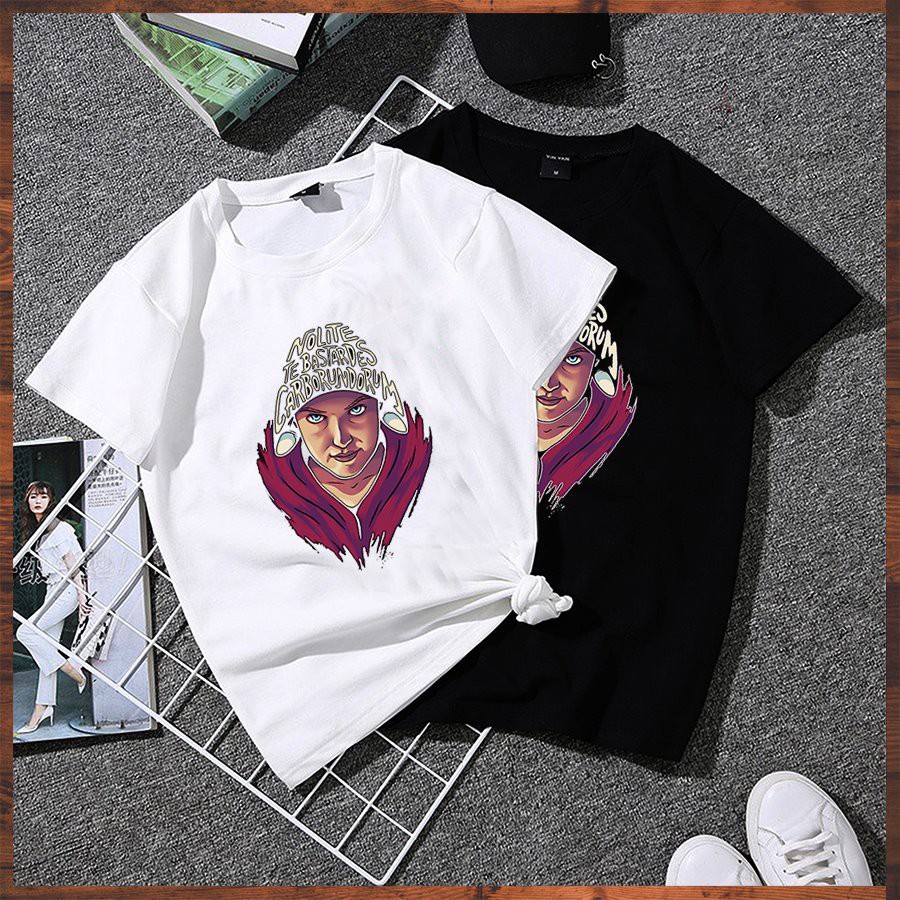 Áo thun form rộng tay lỡ hoạt tiết mặt người vải dày mịn 2020TN1070