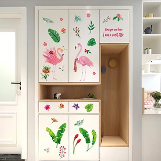 Decal Dán Tường Đôi Hồng Hạc