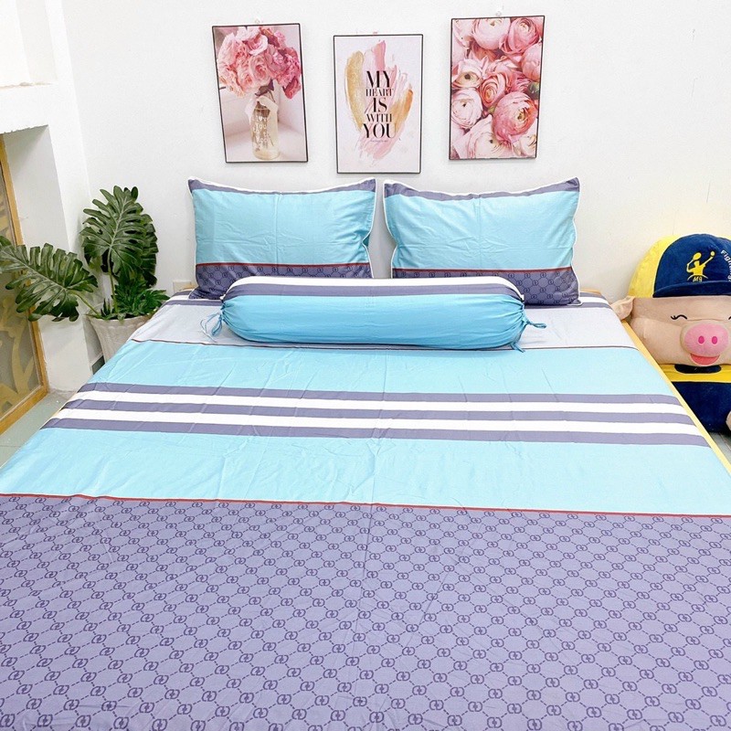 Bộ drap cotton Hàn Quốc không mền