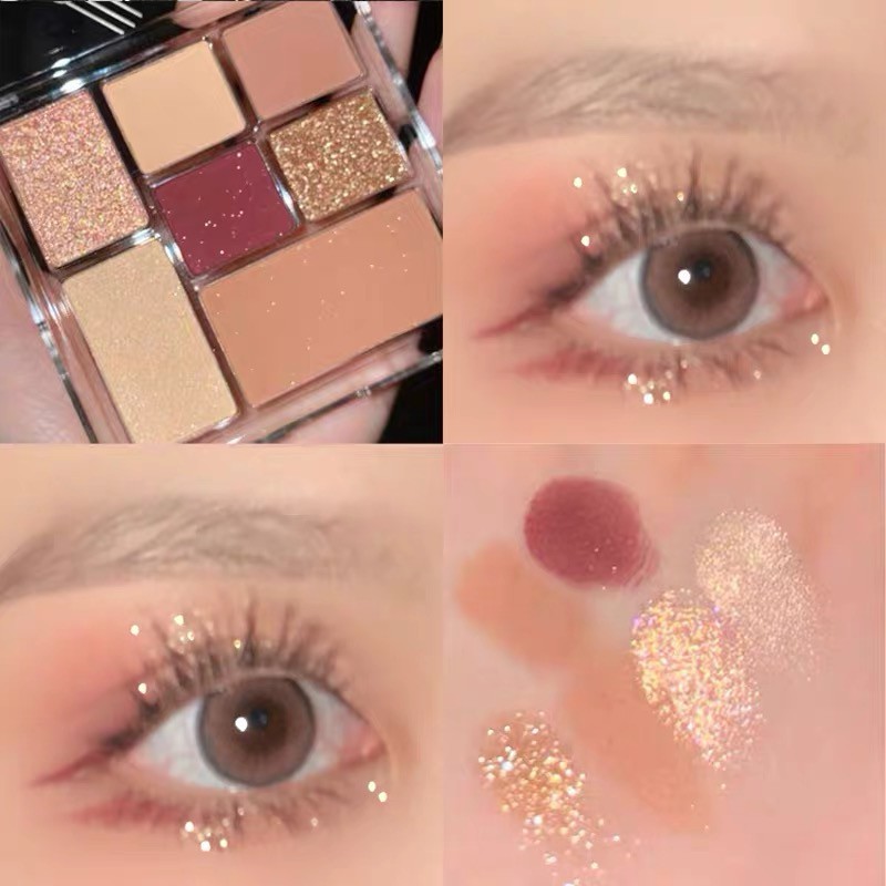 (Hàng Mới Về) Bảng Phấn Mắt Chín Màu Lấp Lánh Nhung Mịn Matte/Shimmer má hồng trang điểm mắt mĩ phẩm nội địa trung | BigBuy360 - bigbuy360.vn